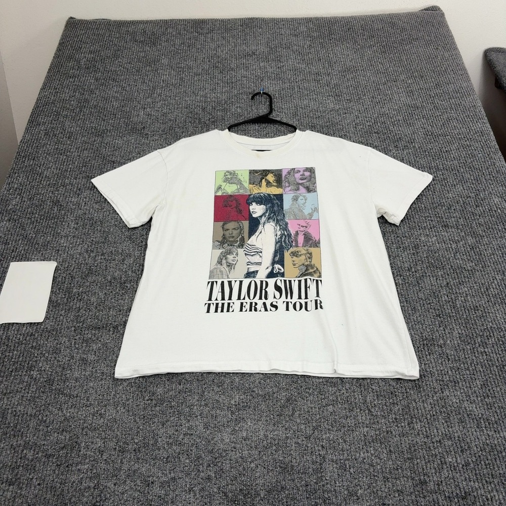 Taylor Swift The Eras Tour T Shirt L White Cotton 2023 Concert Graphic Merch Tee